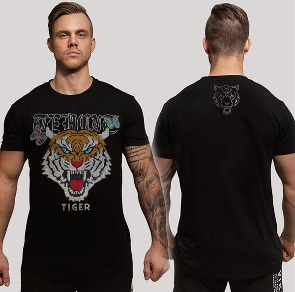 

borunke designer rhinestone t shirt men casual pullovers men summer fashion, White;black