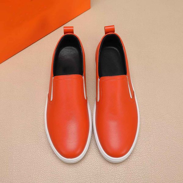 

men casual shoes leather luxury loafer flats slip on flat trip espadrille runner sneaker platform trainers with box 38-46, Black