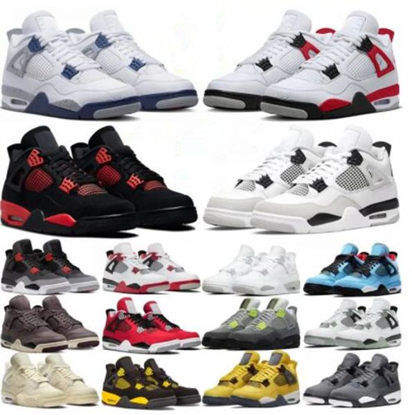 

jumpman 4 4s og mens basketball shoes military black university blue canvas sail oreo red thunder white cement black cat bred sports women s