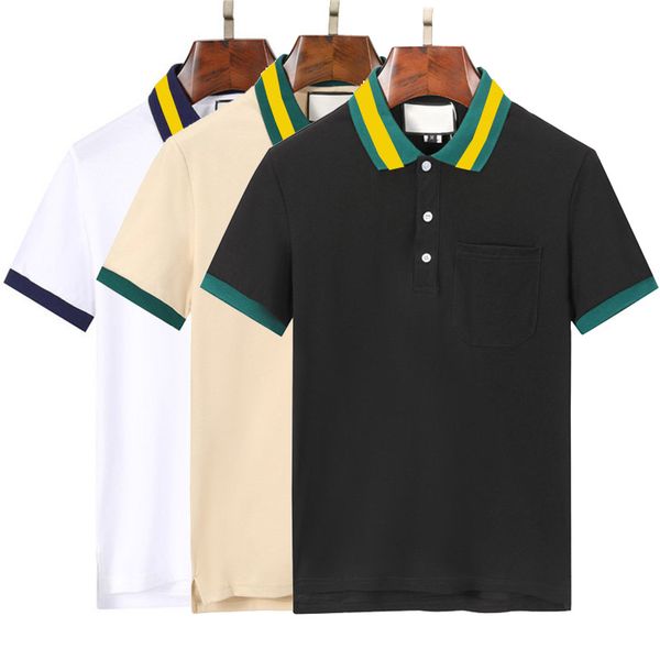 

men's polos shirts short sleeve lapel polo shirt designer luxury 2023 spring summer t shirt casual anti-wrinkle breathable cotton mens, White;black