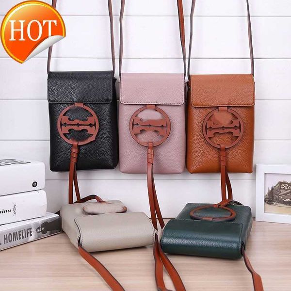 

brand designer mobile phone bag crossbody bags handbag 2023 new women's texture cowhide one shoulder oblique small mini purse gift box