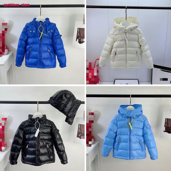 

designer kids down coats baby clothes hooded winter coat jacket boy girl thick warm outwear clothe 90% white duck jackets windproof removabl, Black