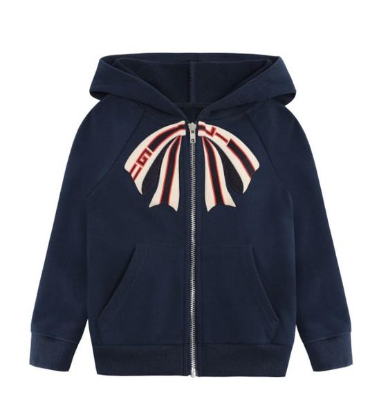 

designer childrens jackets pure cotton navy blue outwear zipper hooded cardigan coat7761687, Blue;gray