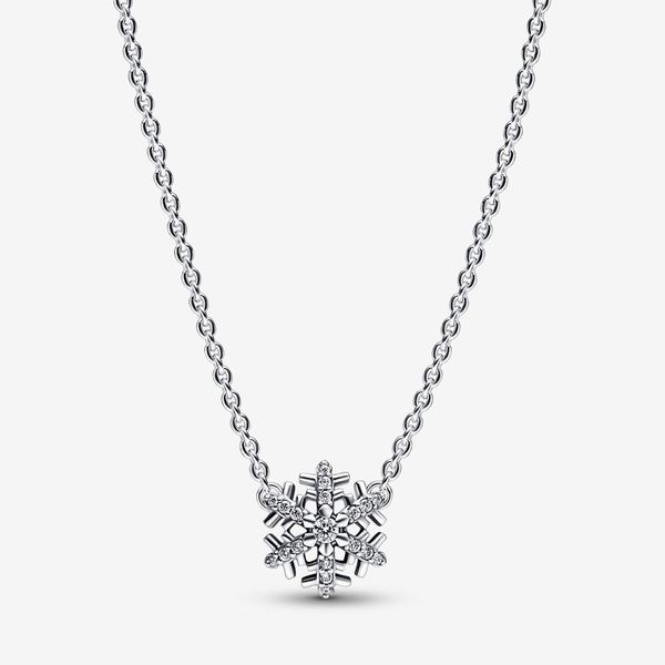 

authentic pendant necklaces zircon snowflake women 925 silver fits pandora with original box charms birthday gift christmas jewelry n016