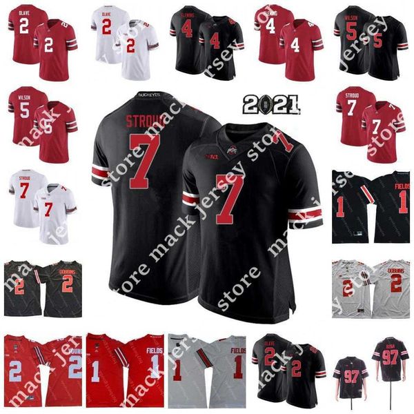 

ncaa ohio state buckeyes football jersey c.j. stroud justin fields j.t. tuimoloau chris olave julian fleming jack sawyer quinn ewers garrett, Black;red