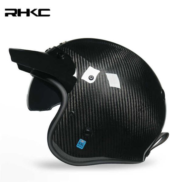 

helmets spain rhkc open carbon fiber retro helmet motorcycle cafe racer cascos para moto 0105