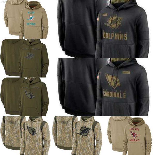 

jersey arizona''miami''cardinals''dolphins''men women youth camo football hoodie wear 2022 salute to, Black