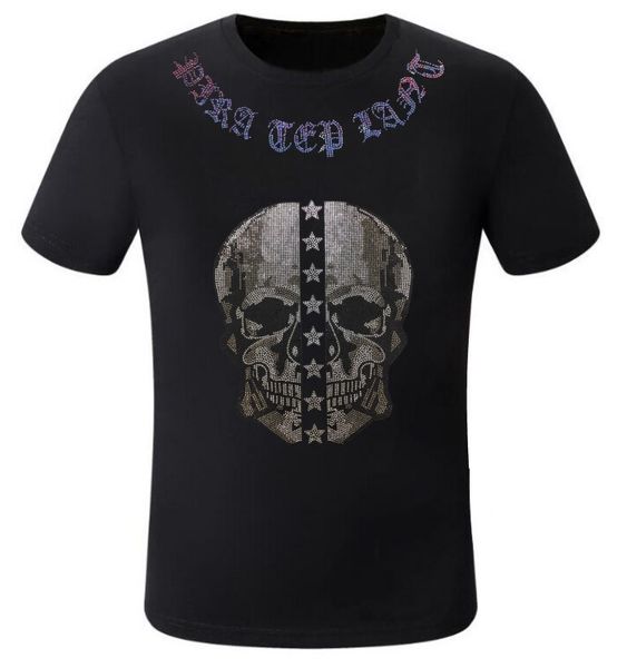 

borunke designer rhinestone t shirt new fashion casual man short sleeve tees men pullover tees, White;black