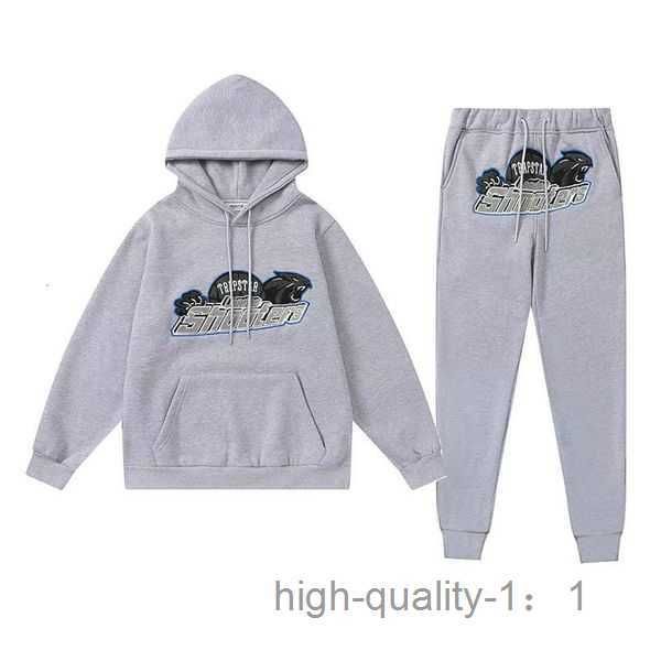 

men's tracksuits autumn trapstar tracksuit shooters printed men hoodie set oversized brand sports suit pant sets 221202 5 eim5, Gray