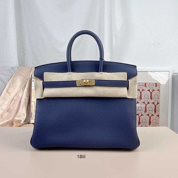 

7a herme birkin women's bags new full gifts99 set of womens bag midnight blue gold buckle 25 handbag