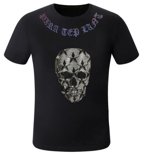 

borunke men designer rhinestone pullover t shirt summer tees, White;black
