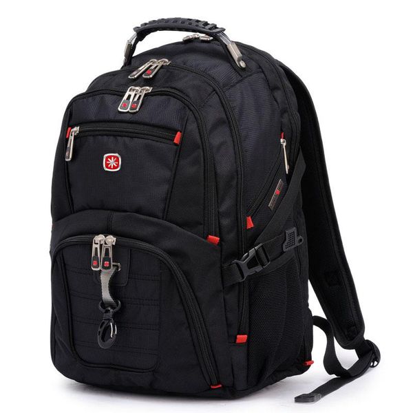 

school bags swiss men's backpack 173 inch computer notebook travel large capacity bagpack waterproof business mochila 230106