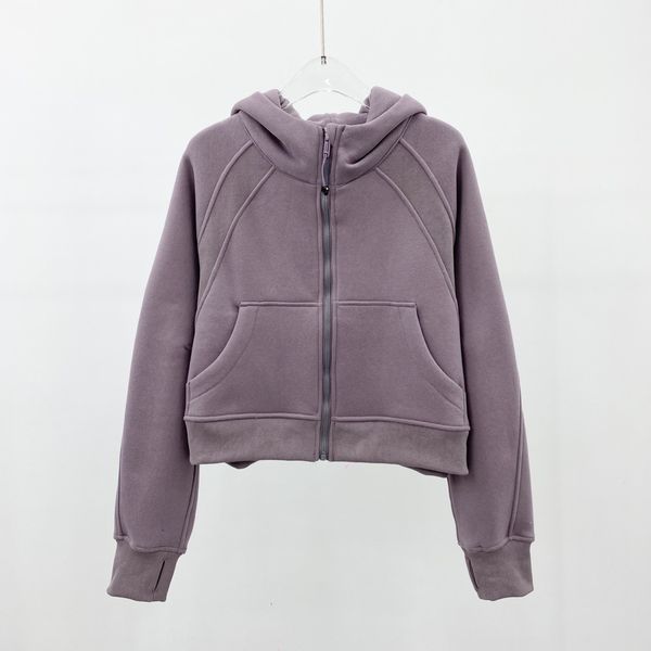 

full zip hoodie jacket women yoga classic fit hip length sportswear workout running coat pockets outdoor fleeces winter