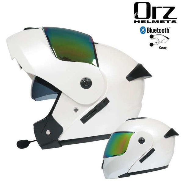 

helmets motorcycle bluetooth dot approved flip dual visor racing motorcycle full face helmet cuernos 0105
