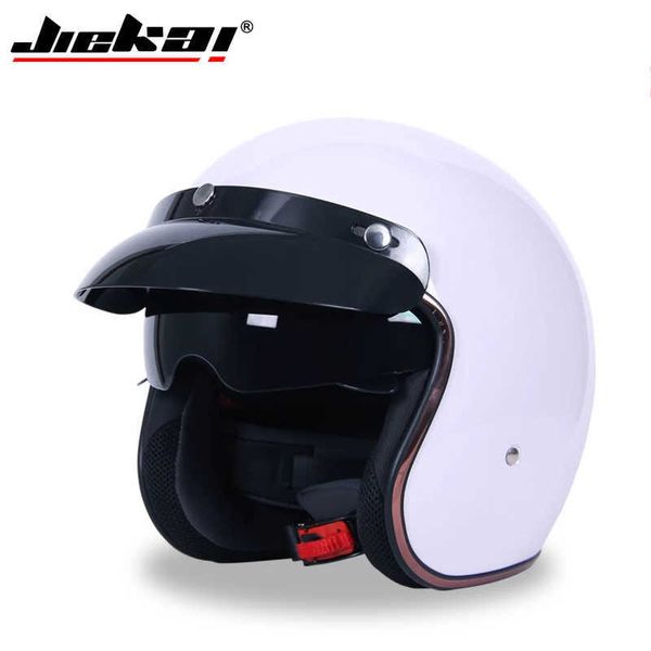 

motorcycle helmets dot certified 3/4 retro pilot casco capacetes motorcycle helmet sun visor jiekai-510 sales 0105