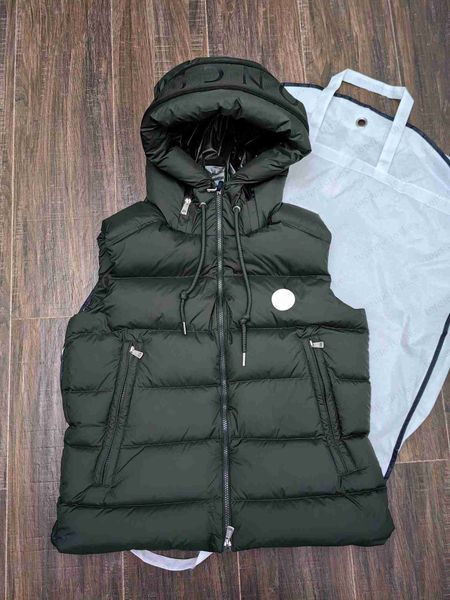 

designer men gilet down vest homme vests gilet parkas coat hooded outerwear waterproof for mens and women windbreaker thick sleeveless, Black;white