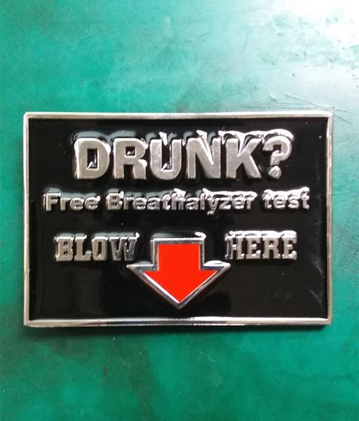 

1 pcs hebillas cinturon drunk breathalyzer test buckle men039s western cowboy belt buckle fit 4cm wide belts6680277, Slivery;black