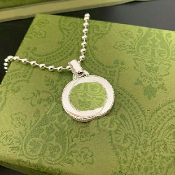 

pendant necklace chain classic circle letter charm necklace cool necklaces for teen girls aesthetic valentines day lady designer jewelry man, Silver
