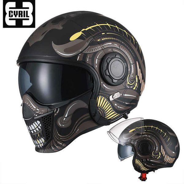 

s cyril retro motorcycle four seasons universal combination half helmet 0105