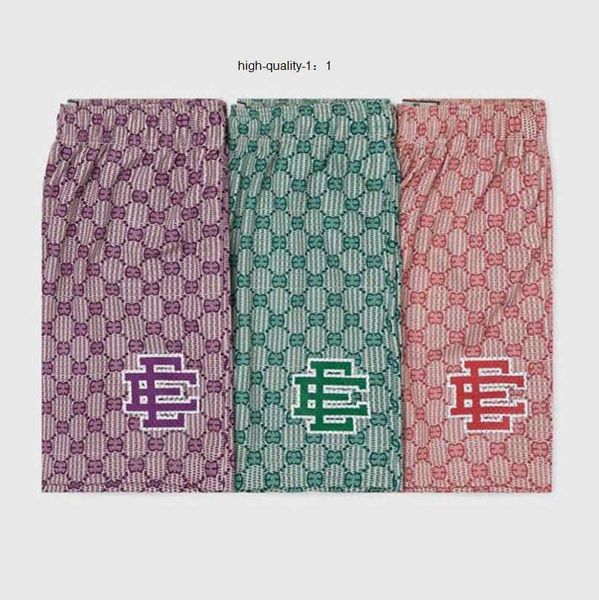 

ee fashion men's luxury shorts eric emanuel basic new york city skyline men jog casual pant loose fitness muscular sports pants mesh3, White;black