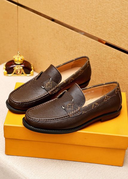 

new 2023 men genuine leather party dress shoes designer men casual handmade loafers brand slip-on breathable business flats size 38-45, Black