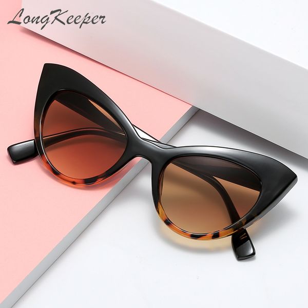 

sunglasses frames longkeeper cute cat eye women black leopard brand designer sun glasses vintage retro female 230105, Silver