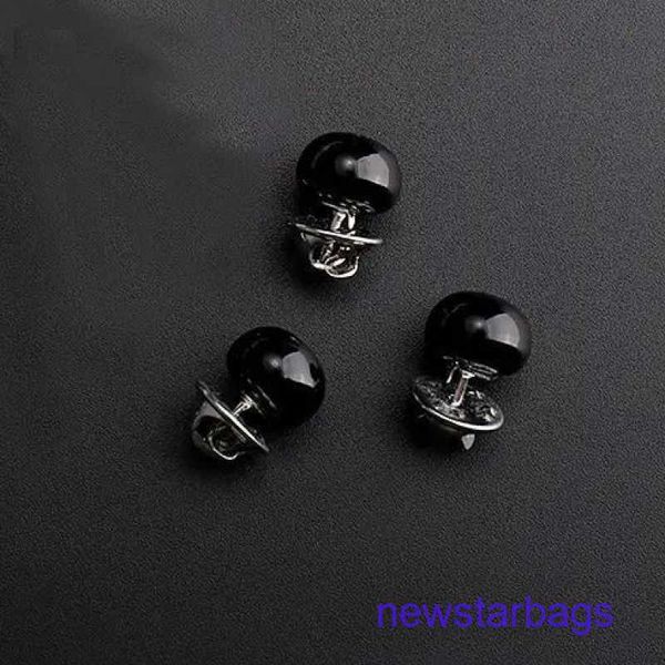 

factory outlet wholesale brooches anti polishing button nail waistband small pearl pin straight clothes brooch with fixed collar, Gray