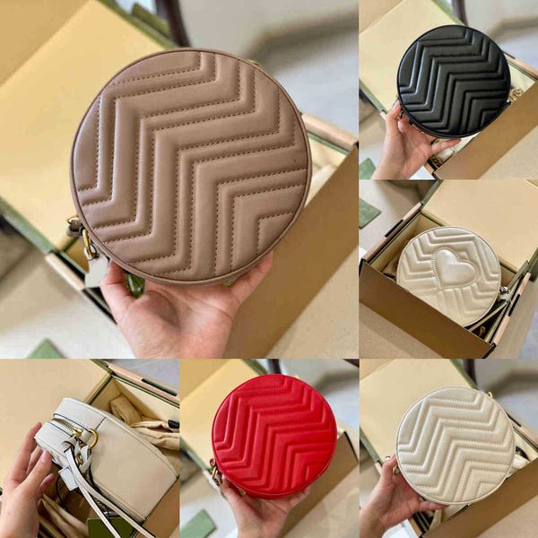 

new shoulder bags luxury quilted heart handbags round bag women designer bags classic chain handbag leather crossbody female purses 220809