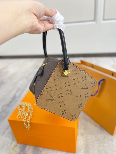 

yy designer runway dice bags viutonity square bag vintage women's leather canvas color blocking handbag new squares handbag old flower