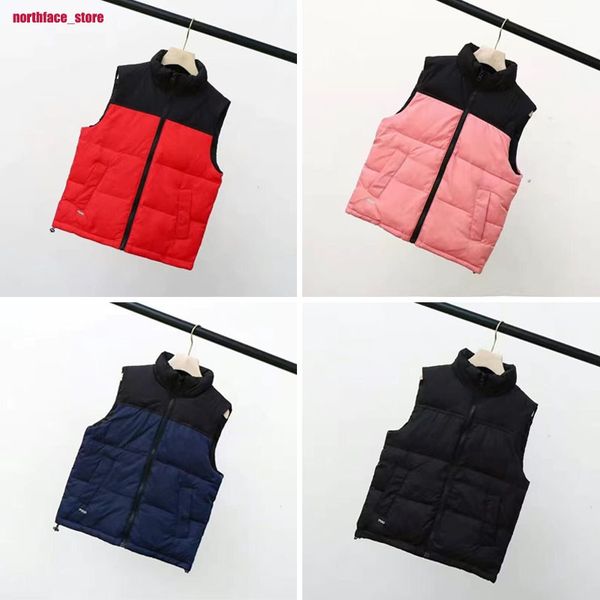 

boys down coat vest kids luxury north winter the face vests bodywarmer waistcoats face jacket puffer outdoor warm sleeveless feather parka o, Black