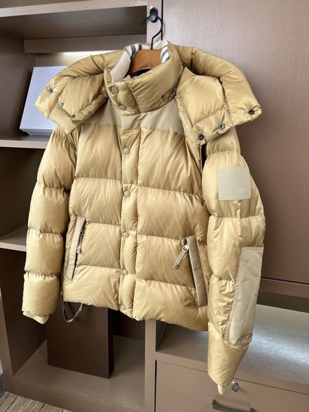 

varsity embroidery designer men women jackets coats parkas outerwear detachable sleeve hooded down coat cotton puffer strongest version, Black