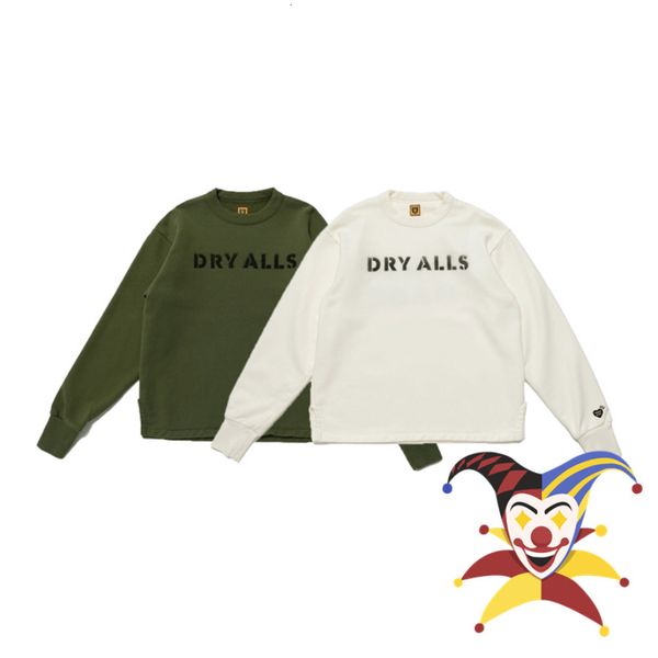 

women's hoodies sweatshirts fw human made military men women round neck crewneck oversized hoodie 230105, Black