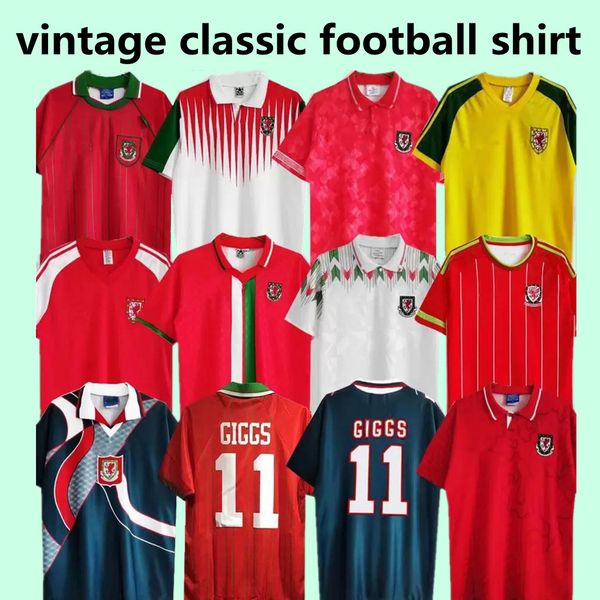 

1974 90 92 93 wales retro soccer jerseys men giggs bale hughes saunders rush speed vintage classic football shirt 96 97 98 99 2014/15 1990 1, Black;yellow