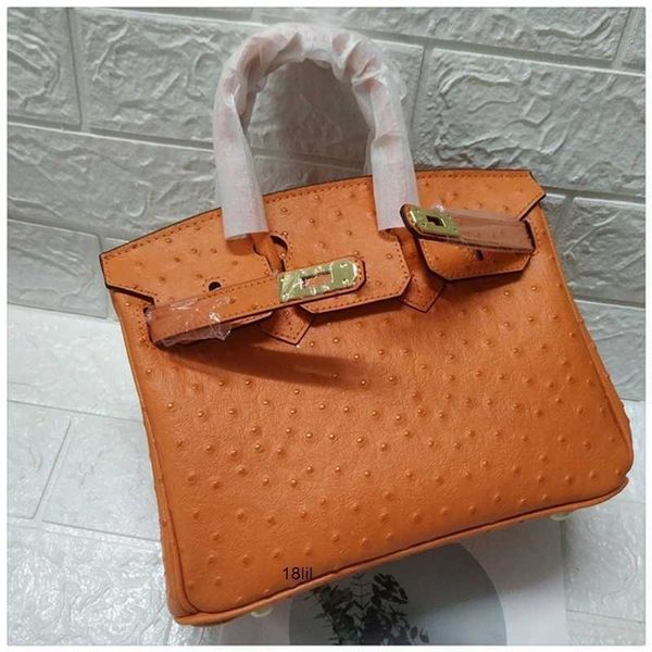 

7a herme birkin women's bags new 2022 s ostrich pattern bag fashionable leather portable one shoulder womens