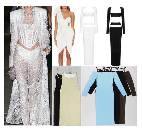 

women two piece dress slim maxi dresses lace three pcs set suspender long skirt cold shoulder design party clothes, White