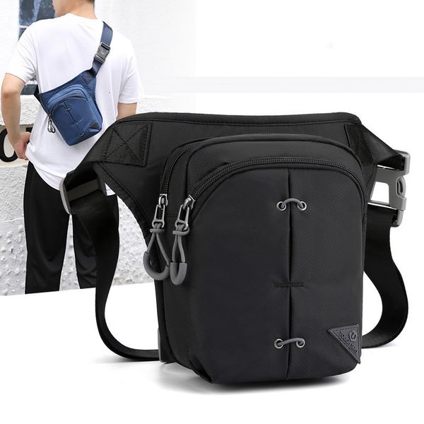 

waist bags nylon leg drop bag fanny pack for men motorcycle rider travel assault male cross body messenger hip belt thigh 230106