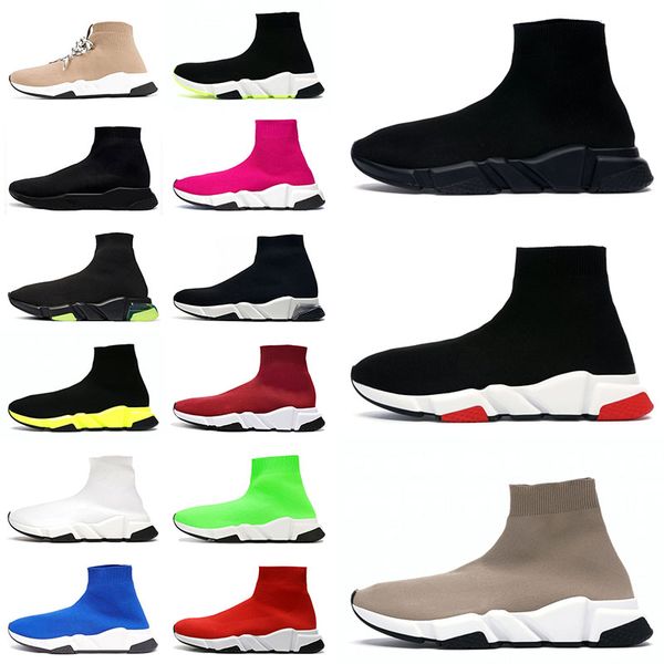 

sock shoes casual speed trainer mens womens triple black clear sole volt lace-up full red graffiti plate-forme sneakers luxury socks boots