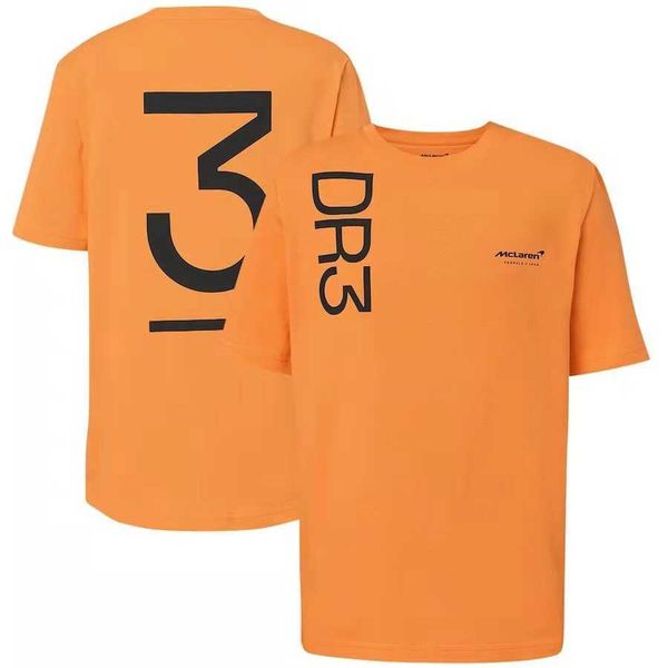 

2023 f1 team formula one t shirt men's summer mclaren norris ricardo dr3 royal blue short sleeve and women's racing fashion trend, White;black