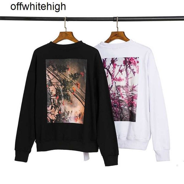 

hoodie jacket feel essentials double line flower round neck sweater gaojie men's and women's trendy brand sweatshirt, Black;brown