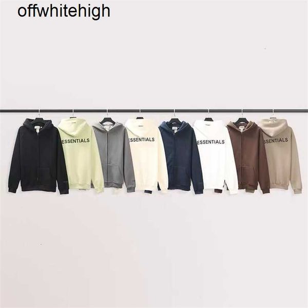 

hoodie jacket chao brand essentials double thread letter glue pressing cardigan sweater jacket men's and women's bf hoodie, Black;brown