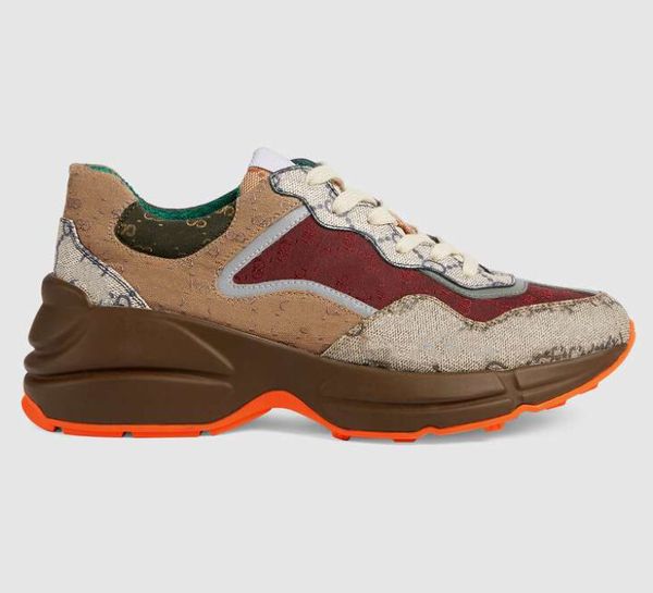 

new color blocking luxury shoes rhyton series women's sneakers 620185 wine red