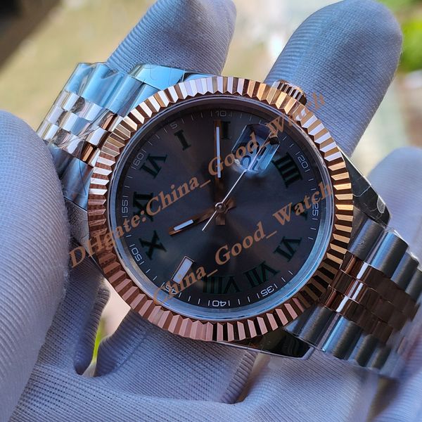 

41mm watches of men's rose gold watch bpf jubilee bracelet men bp movement automatic wimbledon chocolate brown crystal luminous sapphir, Slivery;brown