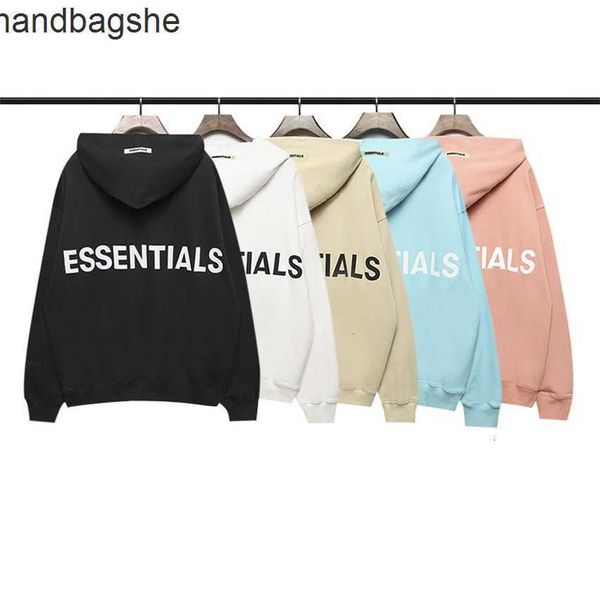 

hoodie jacket batch multi thread essentials back letter simple hoodie for men and women with the same, Black;brown