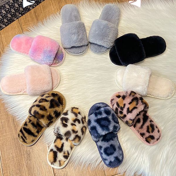 

slipper winter warm kids slippers faux fur child girls plush home indoor children shoes flat cute kid baby for boys 230106, Black;grey