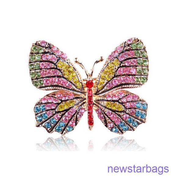 

factory outlet wholesale brooches korean fashion colorful rhinestone alloy electroplating butterfly animal brooch corsage female accessory b, Gray