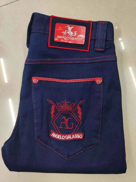 

men's jeans billionaire oechsli cotton men 2023 casual flexibility slim fit elasticity embroidery size 3242 230106, Blue