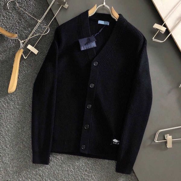 

designer cashmere sweater mens v-neck cardigan coat business casual knitted sweaters fashion warm long-sleeved knittedshirt women, White;black