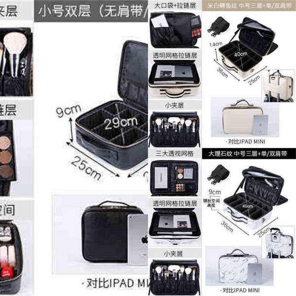 

professional pu beauty cosmetic cases with makeup bag tattoo nail multilayer toolbox make up bags 220820