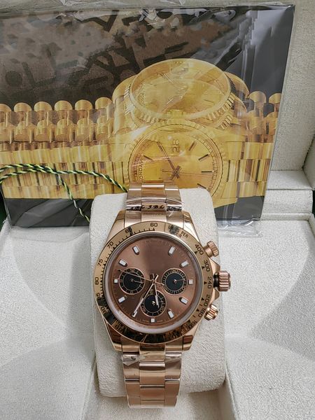 

with original box wristwatches sapphire 40mm 116509 automatic mechanical mens men's watch watches no chronograph brown dial 2023, Slivery;brown