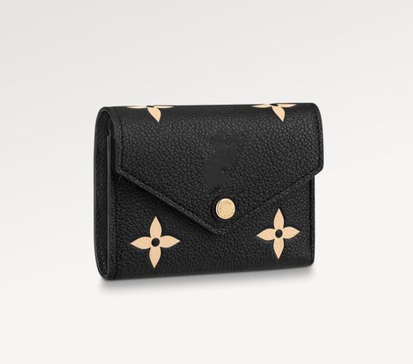 

luxury women's m80968 victorine wallet short leather embossed card bag, Red;black
